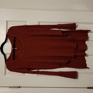 Free People Thermal Sweater Rust Color Size Small